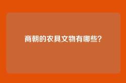 商朝的农具文物有哪些？