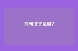 商朝微子是谁？