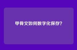 甲骨文如何数字化保存？