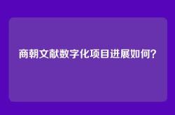 商朝文献数字化项目进展如何？