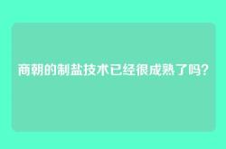 商朝的制盐技术已经很成熟了吗？