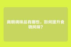 商朝调味品有哪些，如何提升食物风味？