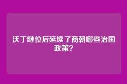 沃丁继位后延续了商朝哪些治国政策？