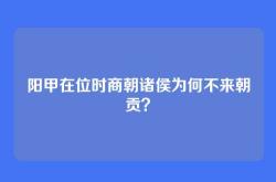阳甲在位时商朝诸侯为何不来朝贡？