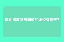 商朝贵族参与朝政的途径有哪些？