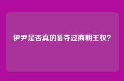 伊尹是否真的篡夺过商朝王权？