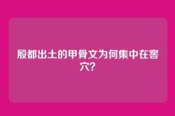 殷都出土的甲骨文为何集中在窖穴？
