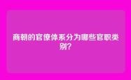 商朝的官僚体系分为哪些官职类别？
