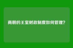 商朝的王室财政制度如何管理？