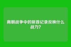 商朝战争中的斩首记录反映什么战力？