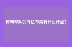 商朝军队的阵法布局有什么特点？
