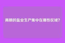 商朝的盐业生产集中在哪些区域？