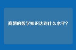 商朝的数学知识达到什么水平？