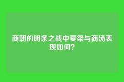 商朝的明条之战中夏桀与商汤表现如何？