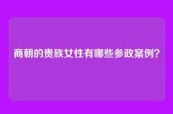 商朝的贵族女性有哪些参政案例？