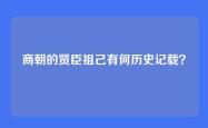 商朝的贤臣祖己有何历史记载？