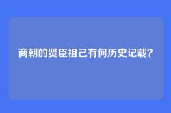 商朝的贤臣祖己有何历史记载？