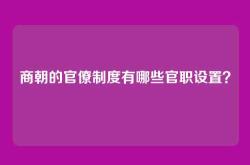 商朝的官僚制度有哪些官职设置？