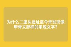 为什么二里头遗址至今未发现像甲骨文那样的系统文字？