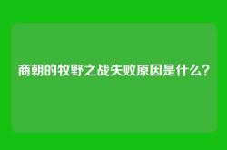 商朝的牧野之战失败原因是什么？