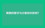 商朝的数学与计数知识如何？