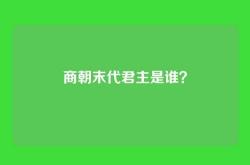 商朝末代君主是谁？