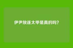 伊尹放逐太甲是真的吗？