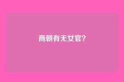 商朝有无女官？