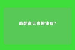 商朝有无官僚体系？