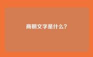 商朝文字是什么？