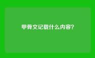 甲骨文记载什么内容？