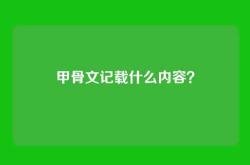 甲骨文记载什么内容？