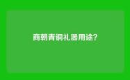 商朝青铜礼器用途？