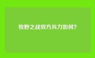 牧野之战双方兵力如何？
