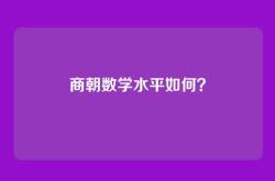 商朝数学水平如何？
