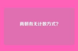 商朝有无计数方式？