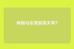 商朝与东夷部落关系？