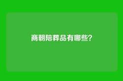 商朝陪葬品有哪些？