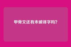 甲骨文还有未破译字吗？
