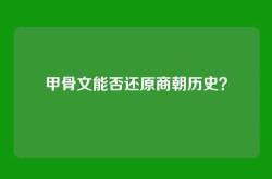 甲骨文能否还原商朝历史？