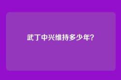 武丁中兴维持多少年？