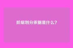 阶层划分依据是什么？