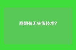 商朝有无失传技术？