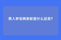 男人梦见两条蛇是什么征兆？
