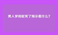 男人梦到蛇死了预示着什么？
