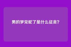 男的梦见蛇了是什么征兆？