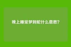 晚上睡觉梦到蛇什么意思？