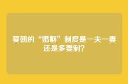 夏朝的“婚姻”制度是一夫一妻还是多妻制？