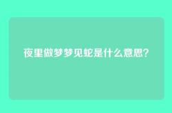 夜里做梦梦见蛇是什么意思？
