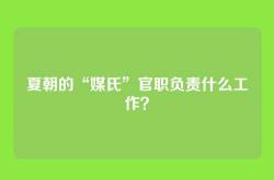 夏朝的“媒氏”官职负责什么工作？